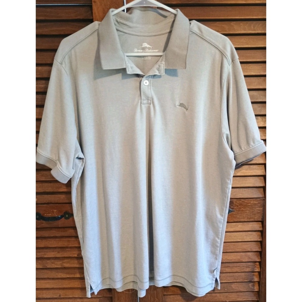 MENS TOMMY BAHAMA SHORT SLEEVE GRAY POLO SHIRT SIZE XL